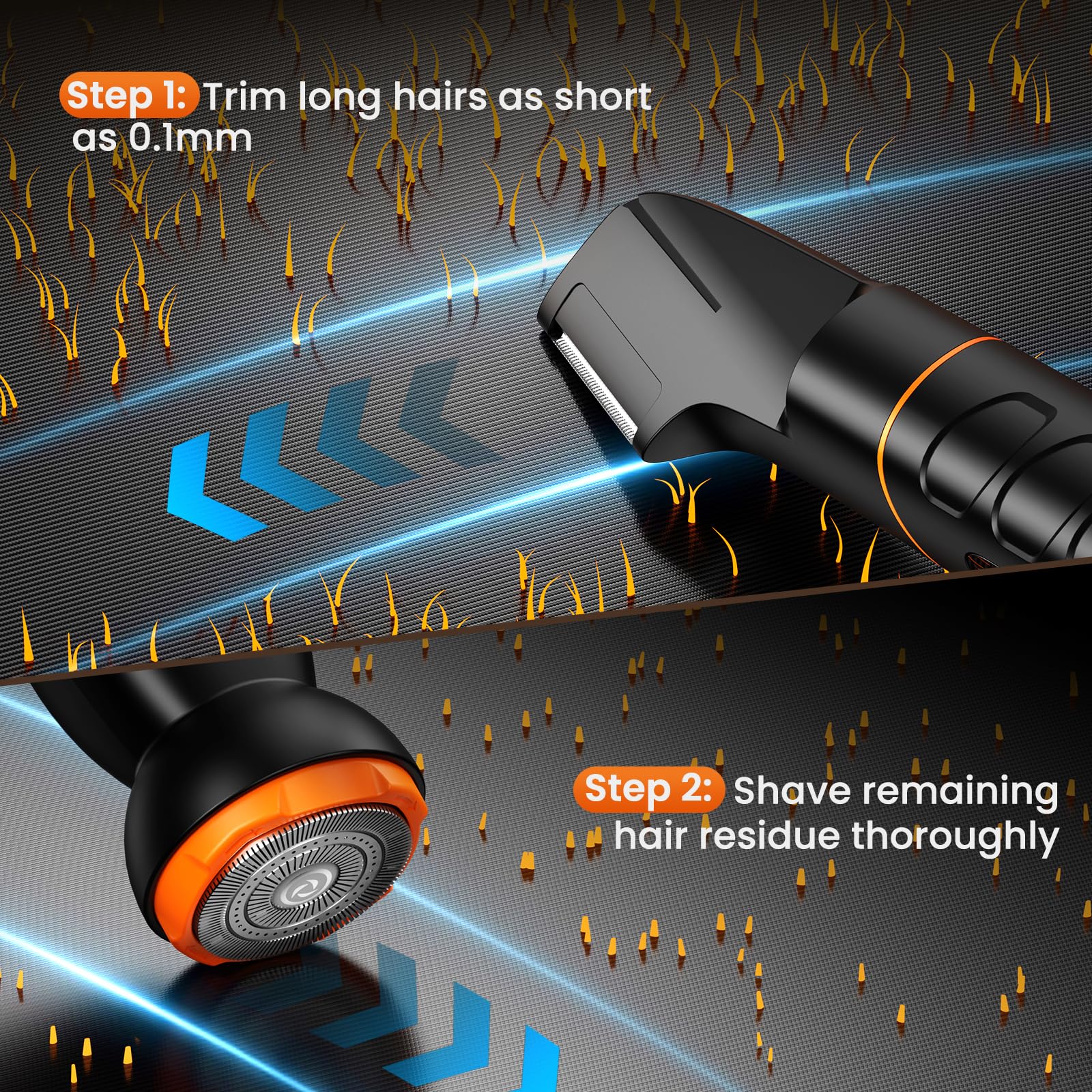 MAXGROOM smart LED display shows power level for planning grooming sessions