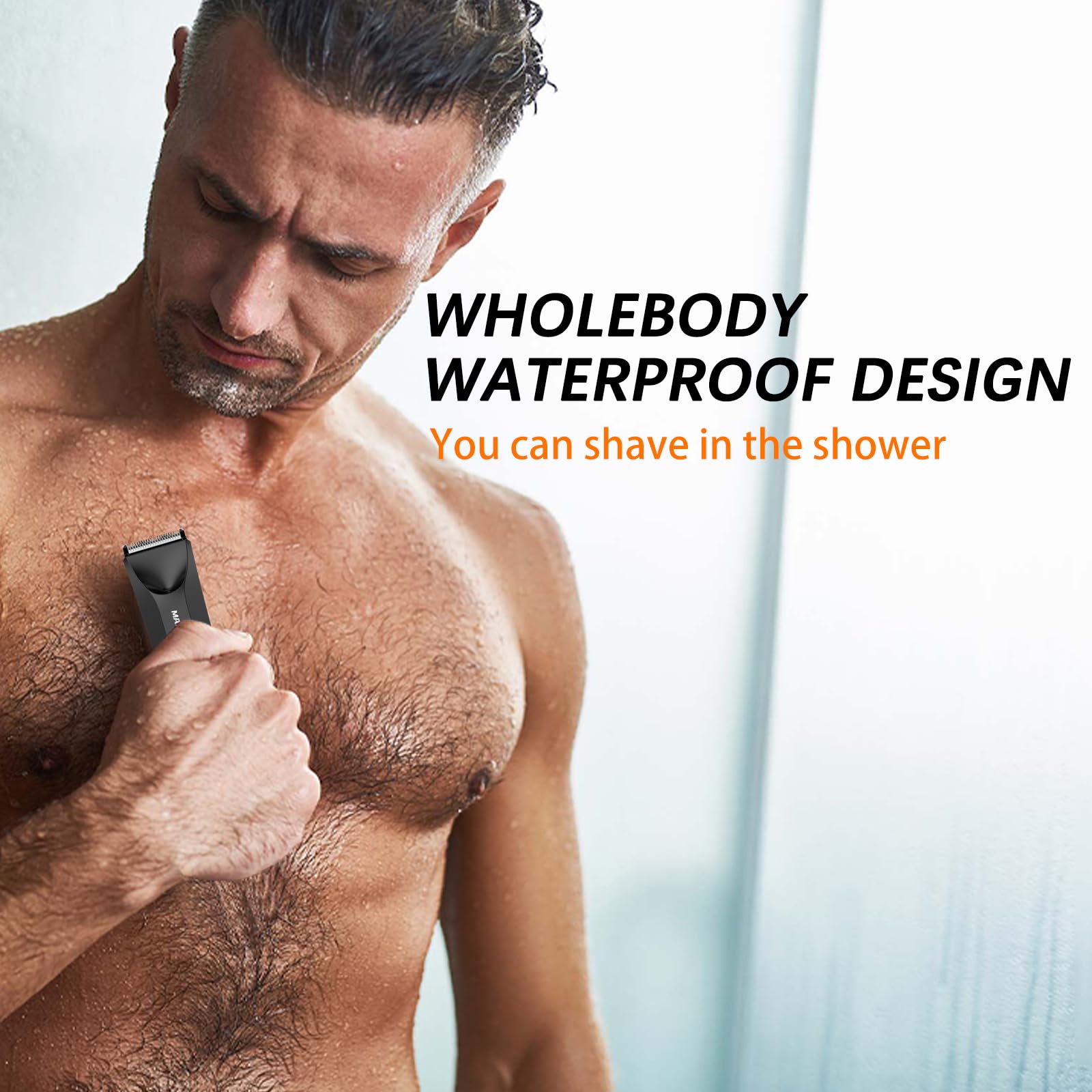 MAXGROOM trimmer ready for wet or dry use due to IPX7 waterproofing