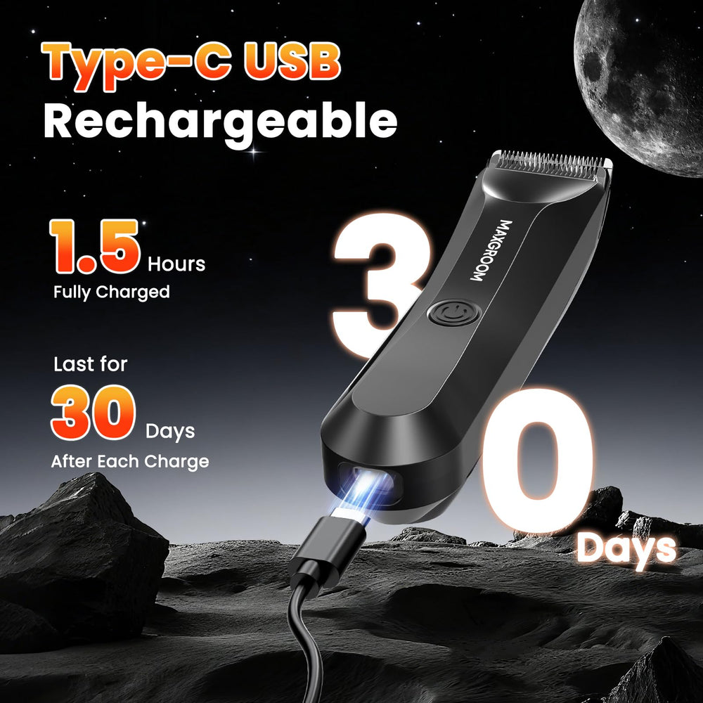 MAXGROOM USB rechargeable with up to two hours runtime