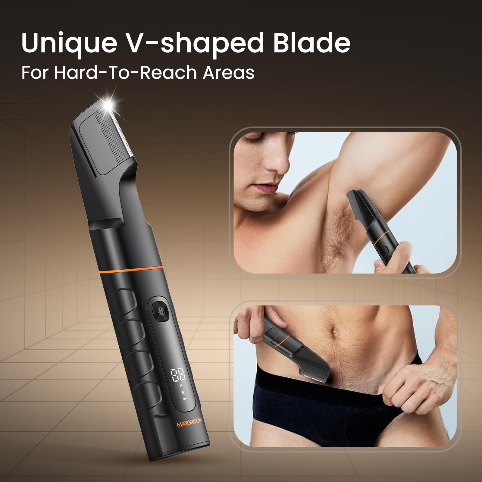 MAXGROOM u-shaped beard trimmer head with guide for easy beard shaping