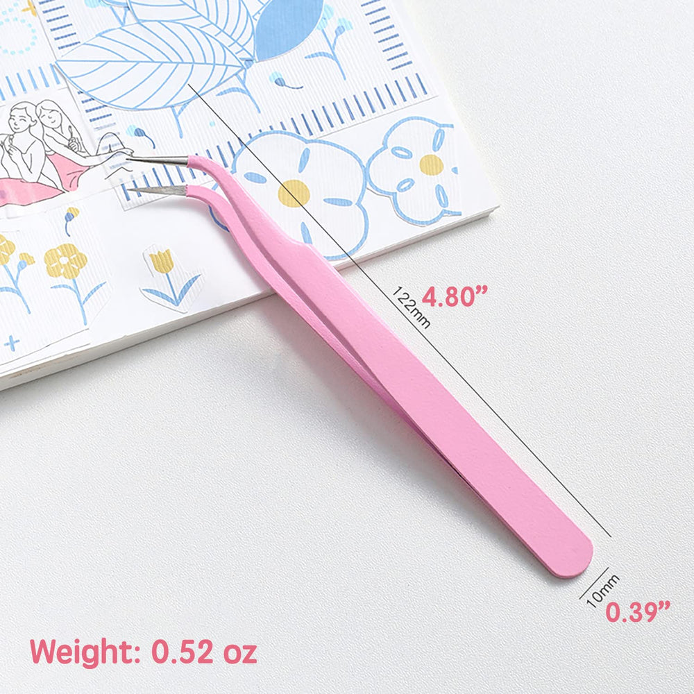 MAXLEAF pink frosted finish tweezers look stylish and rust-resistant.