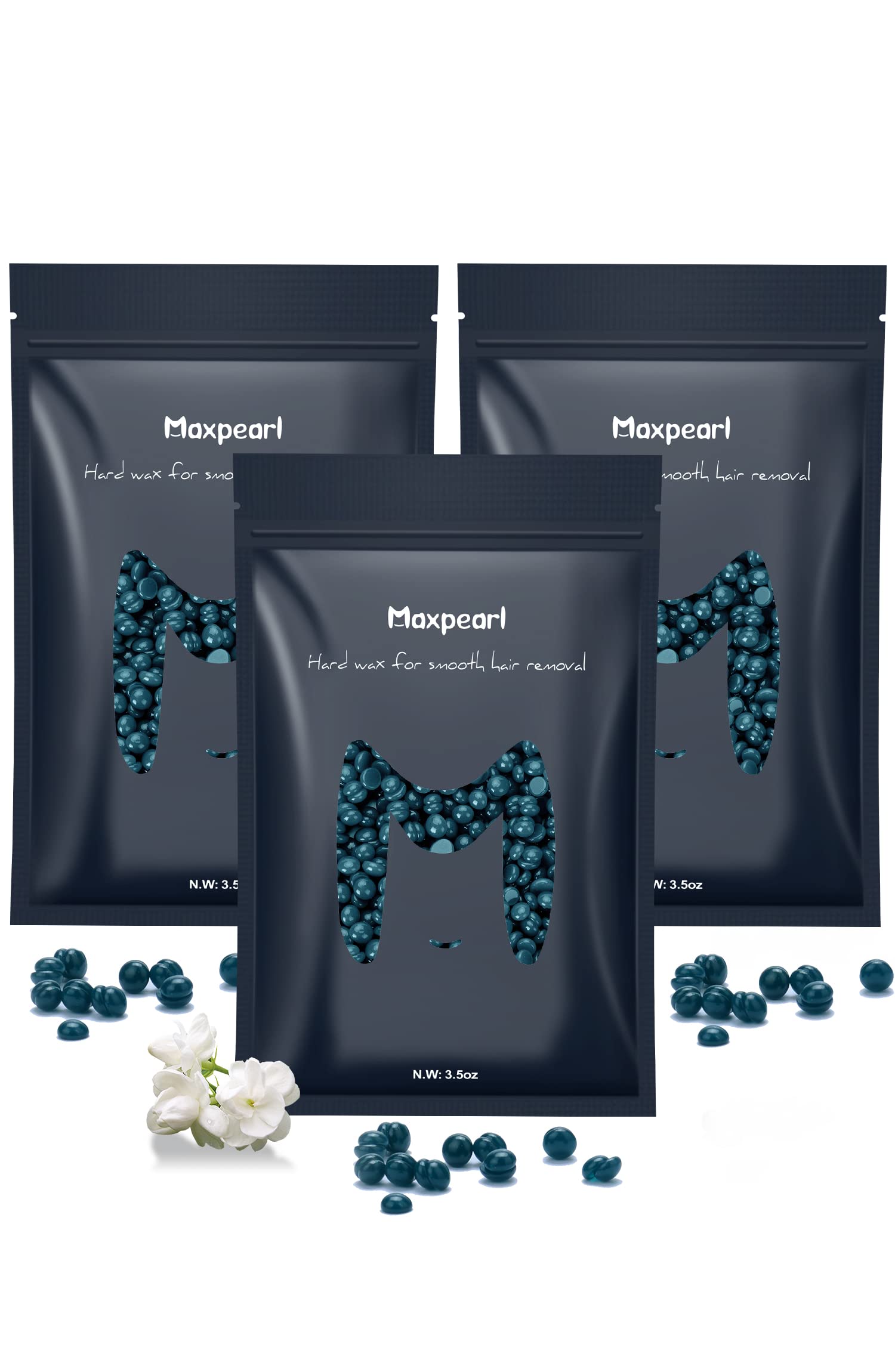 Maxpearl hard wax beads for Brazilian area provide smooth results with long-lasting hair removal.