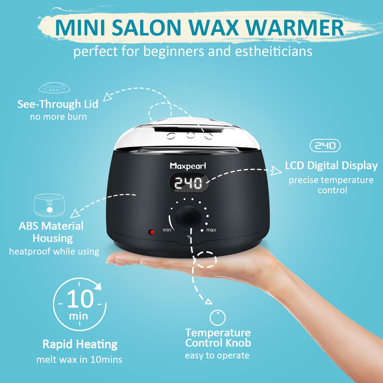 Maxpearl nose wax sticks simplify nose hair removal with clean applicator.