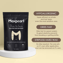 Maxpearl wax beads low-temp-usage enables safe skin-friendly heat.