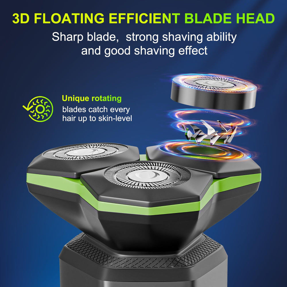 MAXWISDOM electric razor with long battery life up to 90 minutes of cordless use.