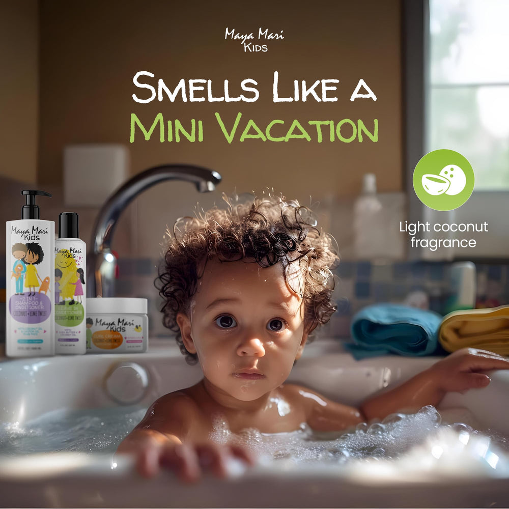 MAYA MARI coconut scent adds a fresh, kid-friendly aroma.