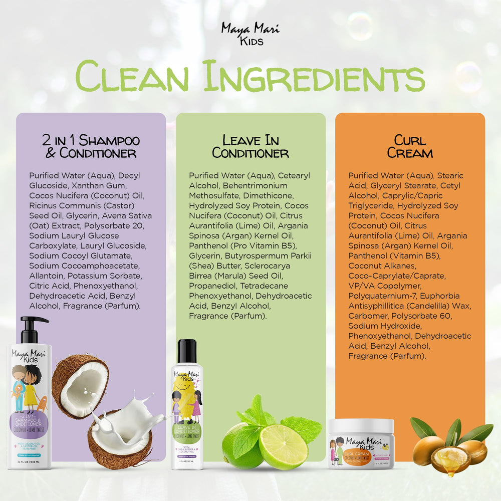 MAYA MARI routine image shows simple steps for clean hair care.