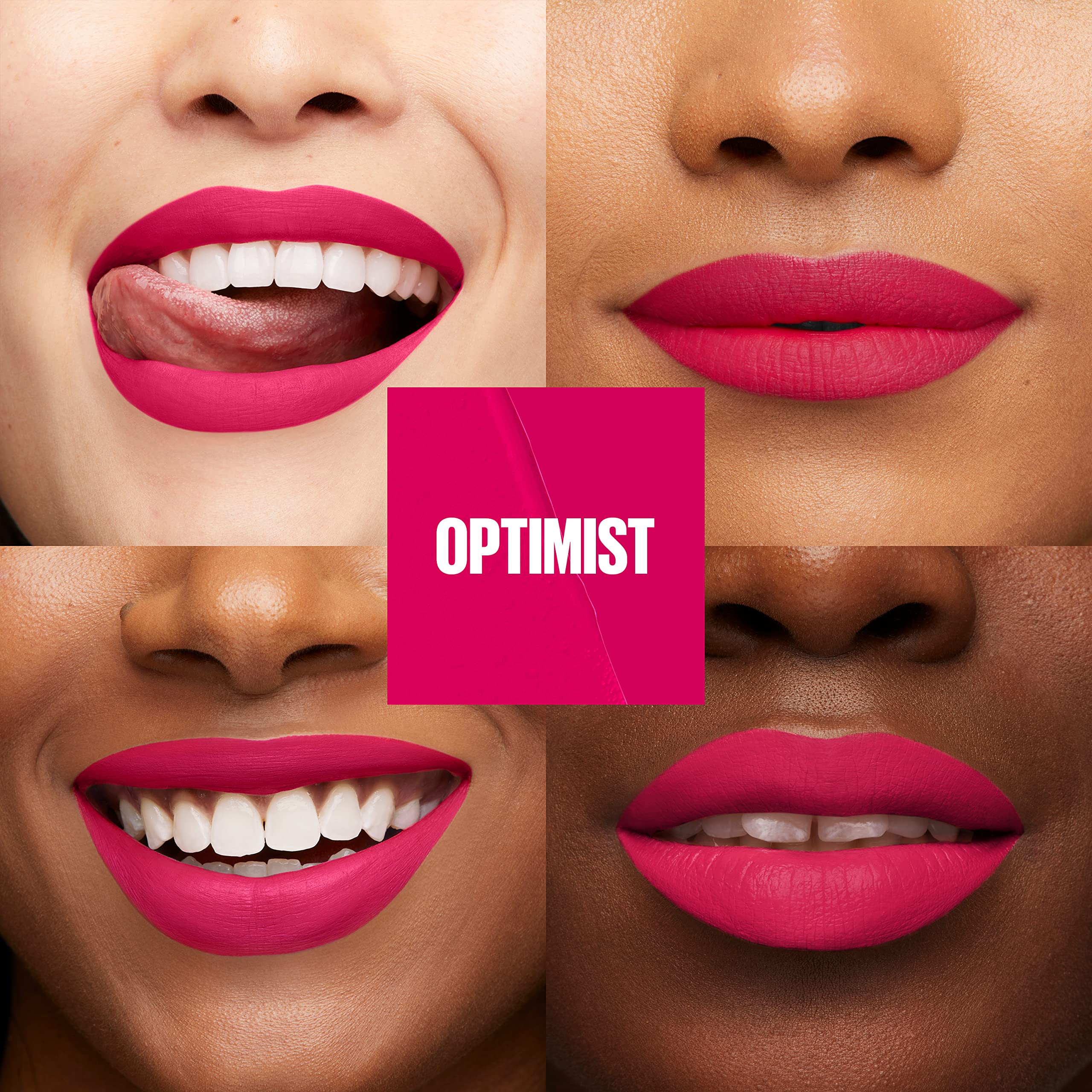 Aplicador en flecha para una aplicación precisa del labial mate Maybelline Optimist.