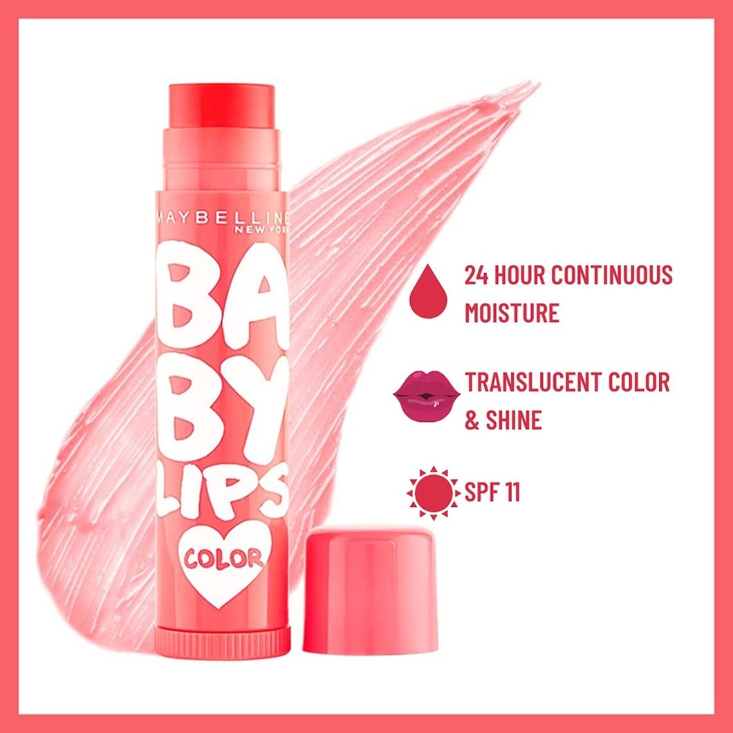 Muestra Cherry Kiss de Maybelline Baby Lips para labios suaves.