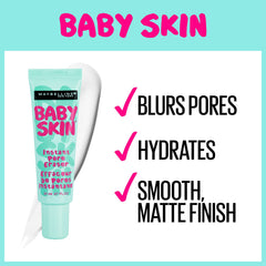Aplicación suave de Maybelline Baby Skin para base sin esfuerzo.