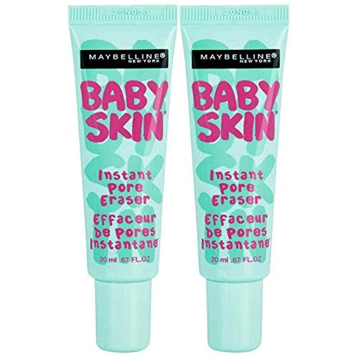 Maybelline Baby Skin Primer en bote, suaviza poros para un lienzo suave.