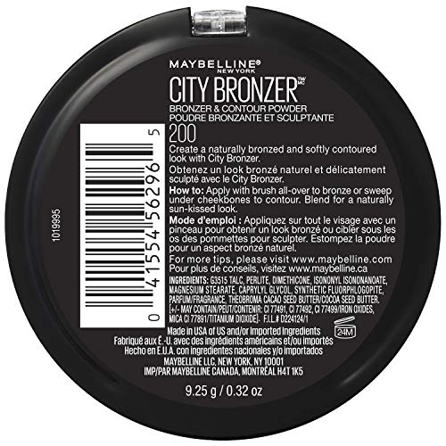 MAYBELLINE City Bronzer: contorno sutil define pómulos con acabado natural.