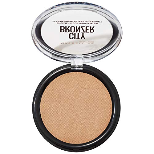 MAYBELLINE City Bronzer: muestra en piel para tono medio y cobertura suave.