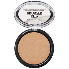 MAYBELLINE City Bronzer: muestra en piel para tono medio y cobertura suave.