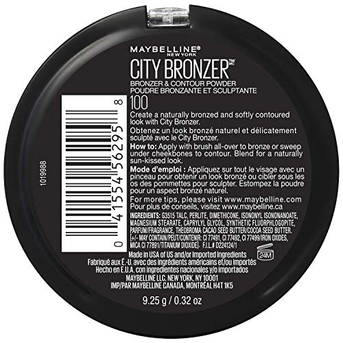 Maybelline bronceador en polvo urbano, textura velvet para un acabado aterciopelado.