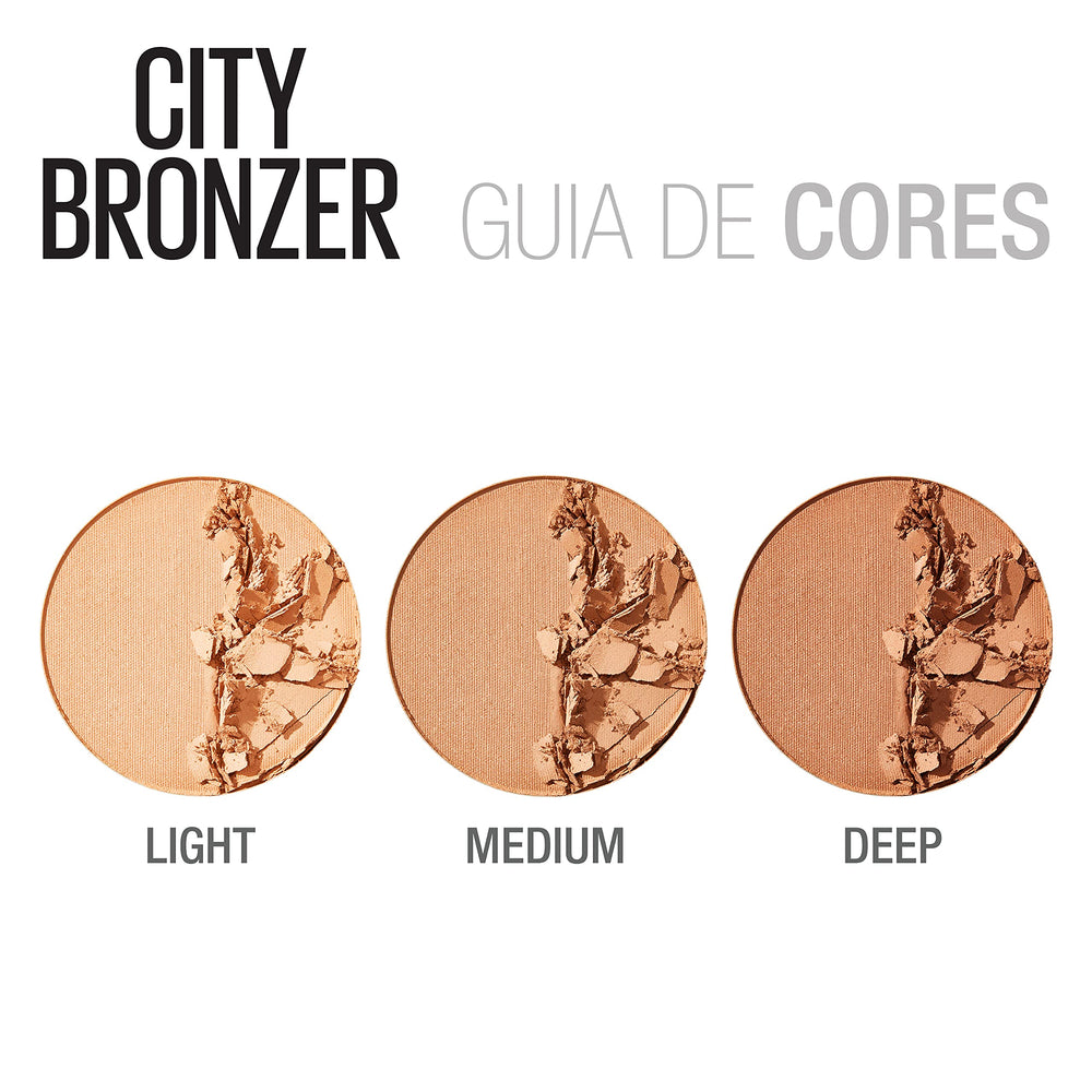 MAYBELLINE City Bronzer: textura micro-molienda para un acabado ultra suave.
