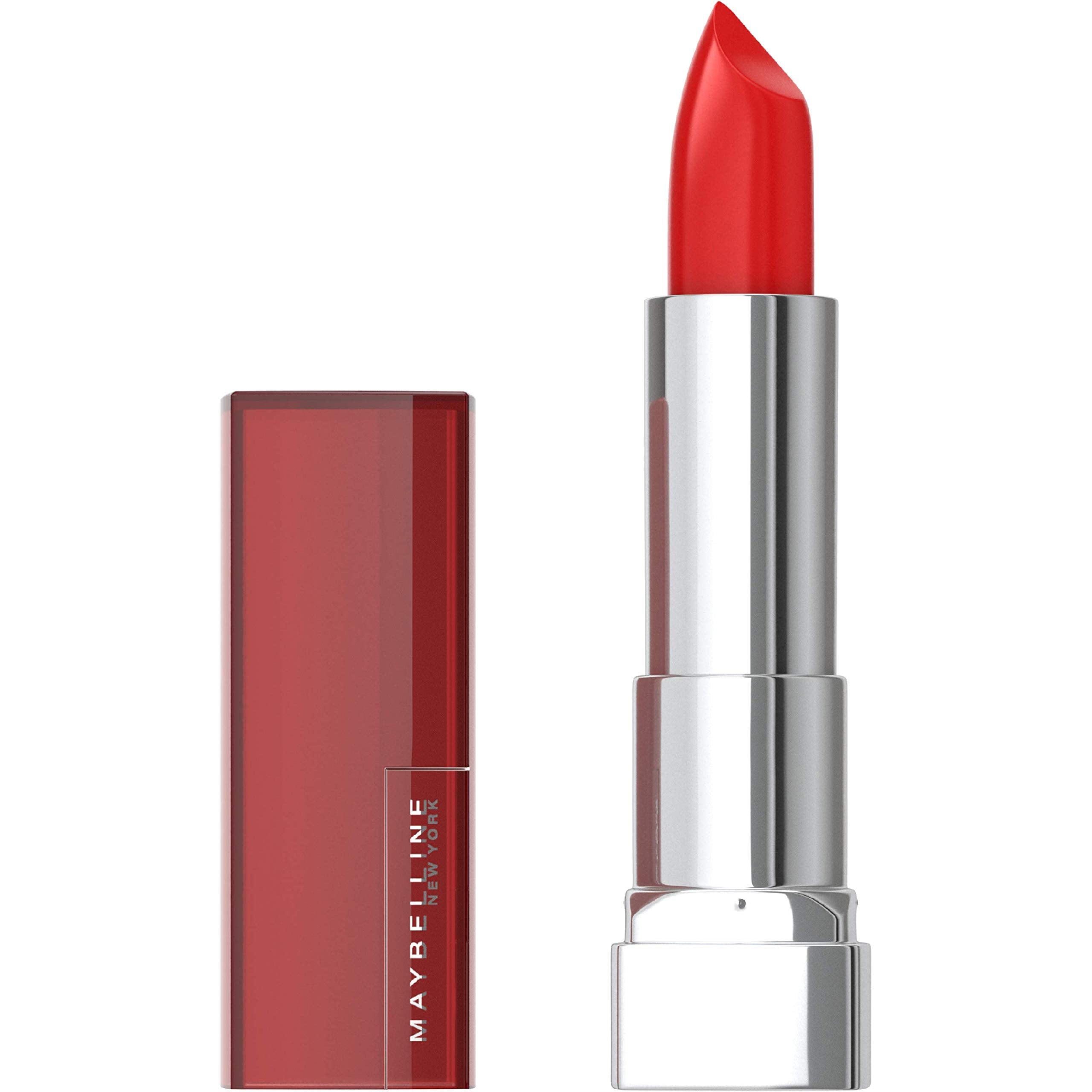 Maybelline Color Sensational Lipcolor 645 Red Revival packaging close-up showing bold color