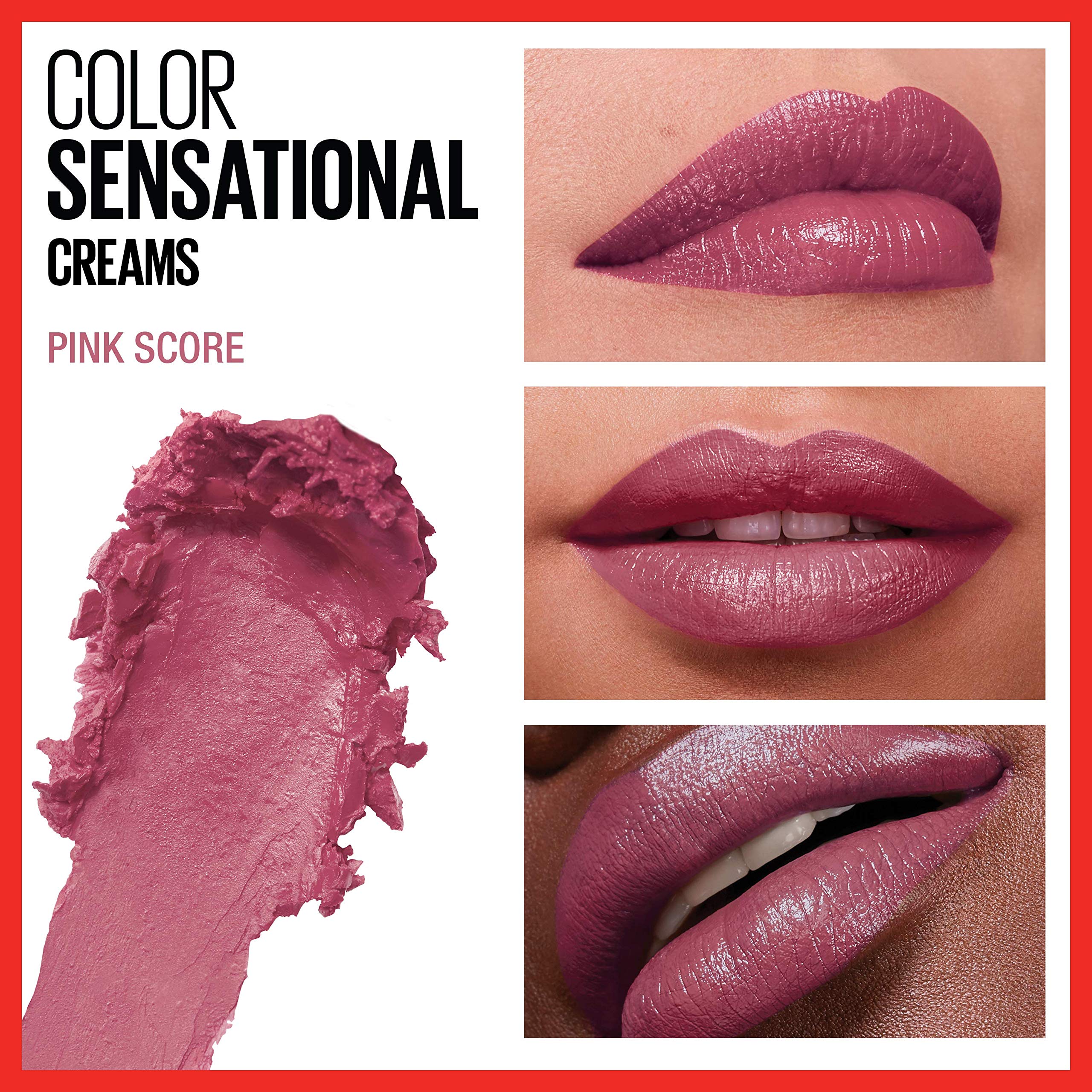 Maybelline Color Sensational pink shade swatch highlighting warm, flattering color.