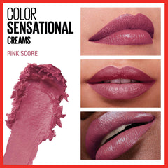 Maybelline Color Sensational pink shade swatch highlighting warm, flattering color.