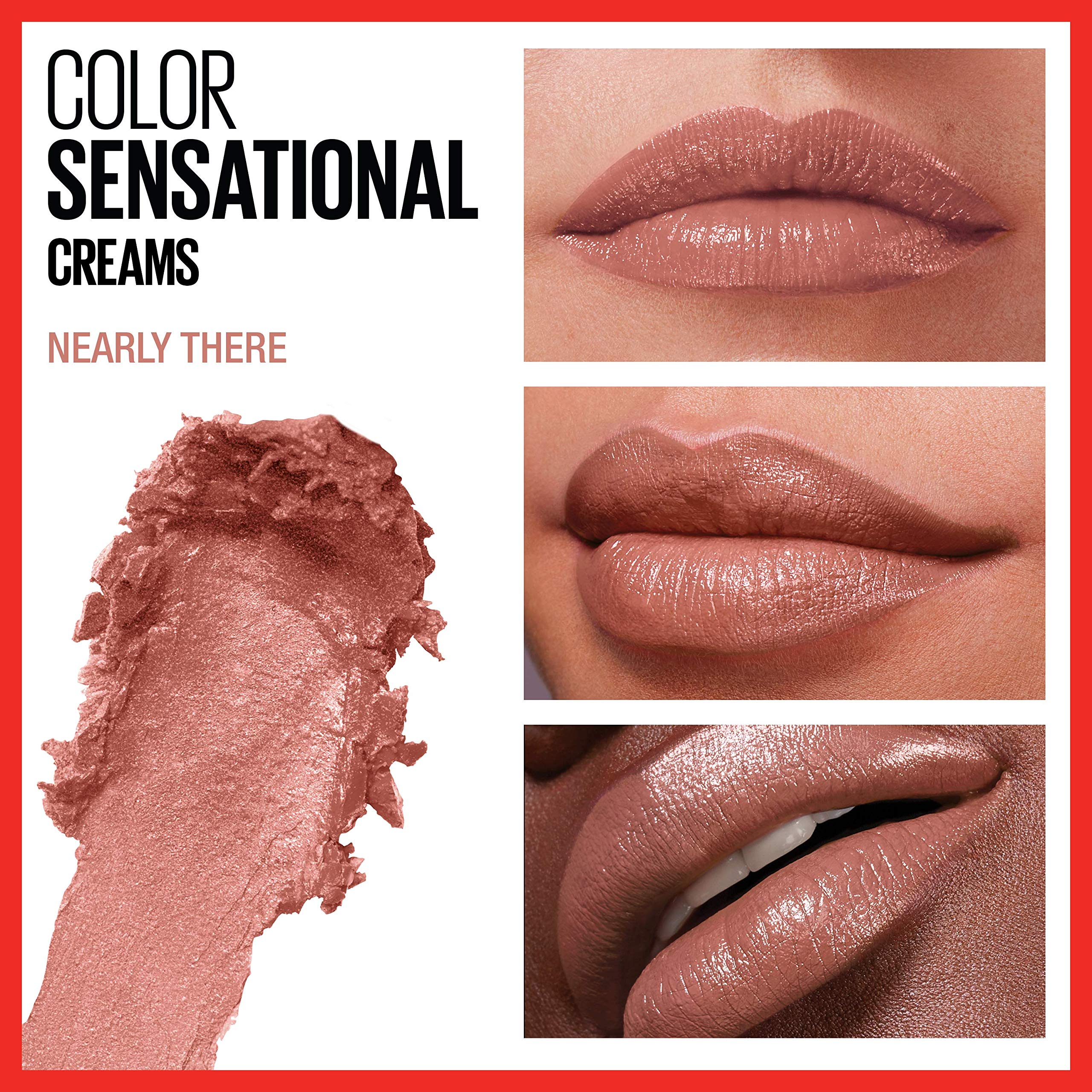 Maybelline Color Sensational Nearly There close-up of creamy finish and even nude color payoff