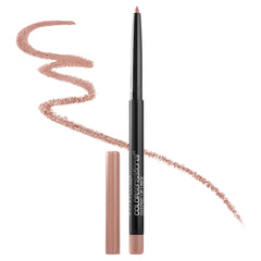 Maybelline lip liner Nude Whisper tip closeup illustrates self-sharpening precision