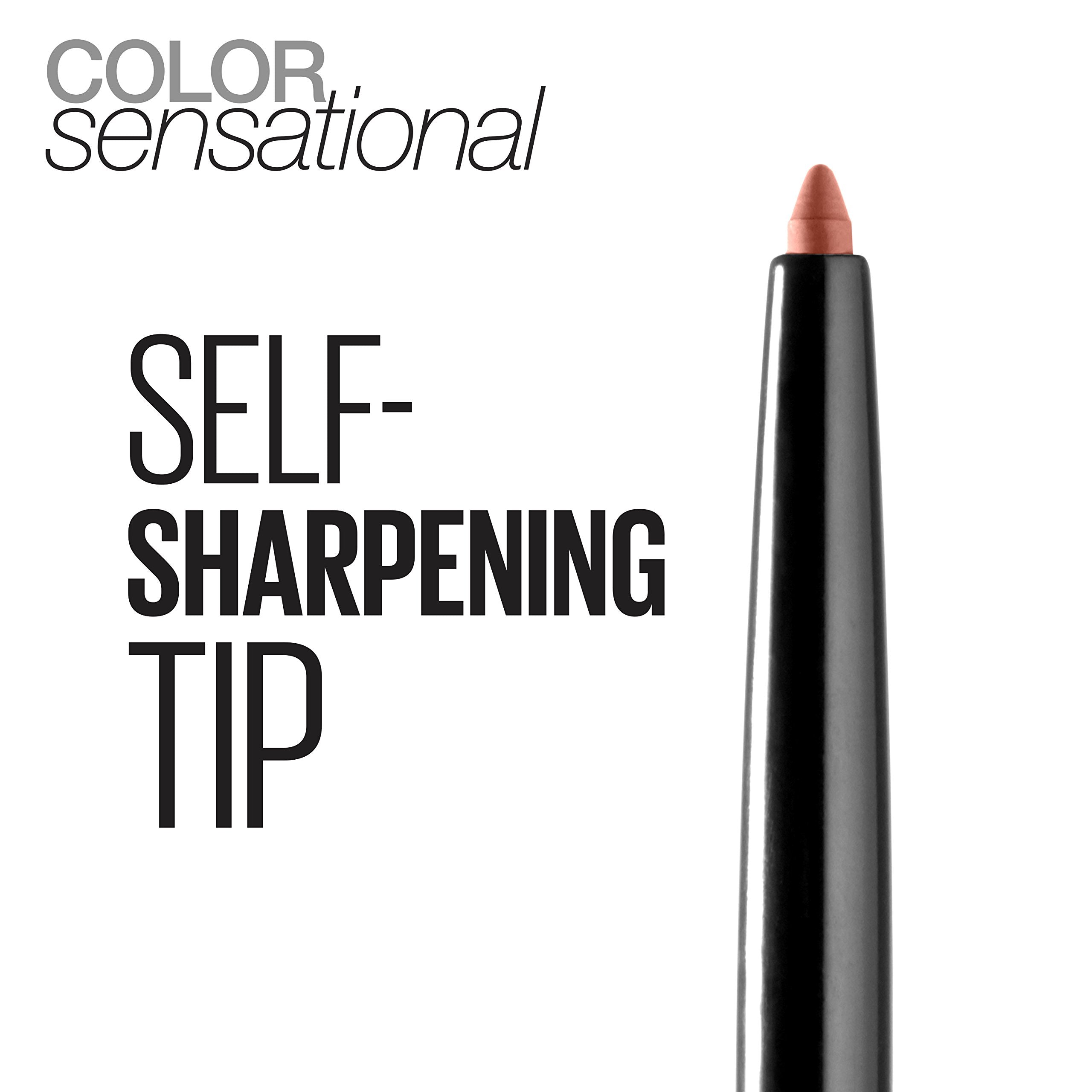 Maybelline Color Sensational Shaping Lip Liner’s self-sharpening tip for quick, precise lip definition on the go