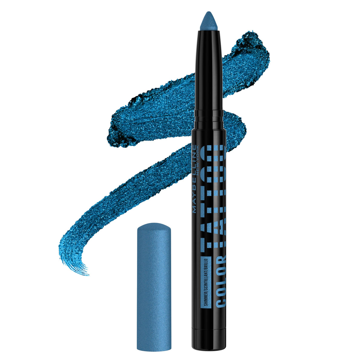 Sombra en barra MAYBELLINE Color Tattoo Extravagante azul con brillo para ojos