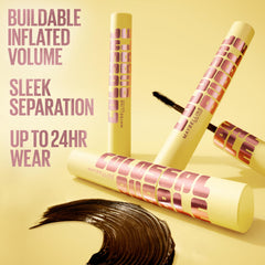 Maybelline Colossal Bubble Mascara bubble effect closeup highlighting defined, airy lashes.