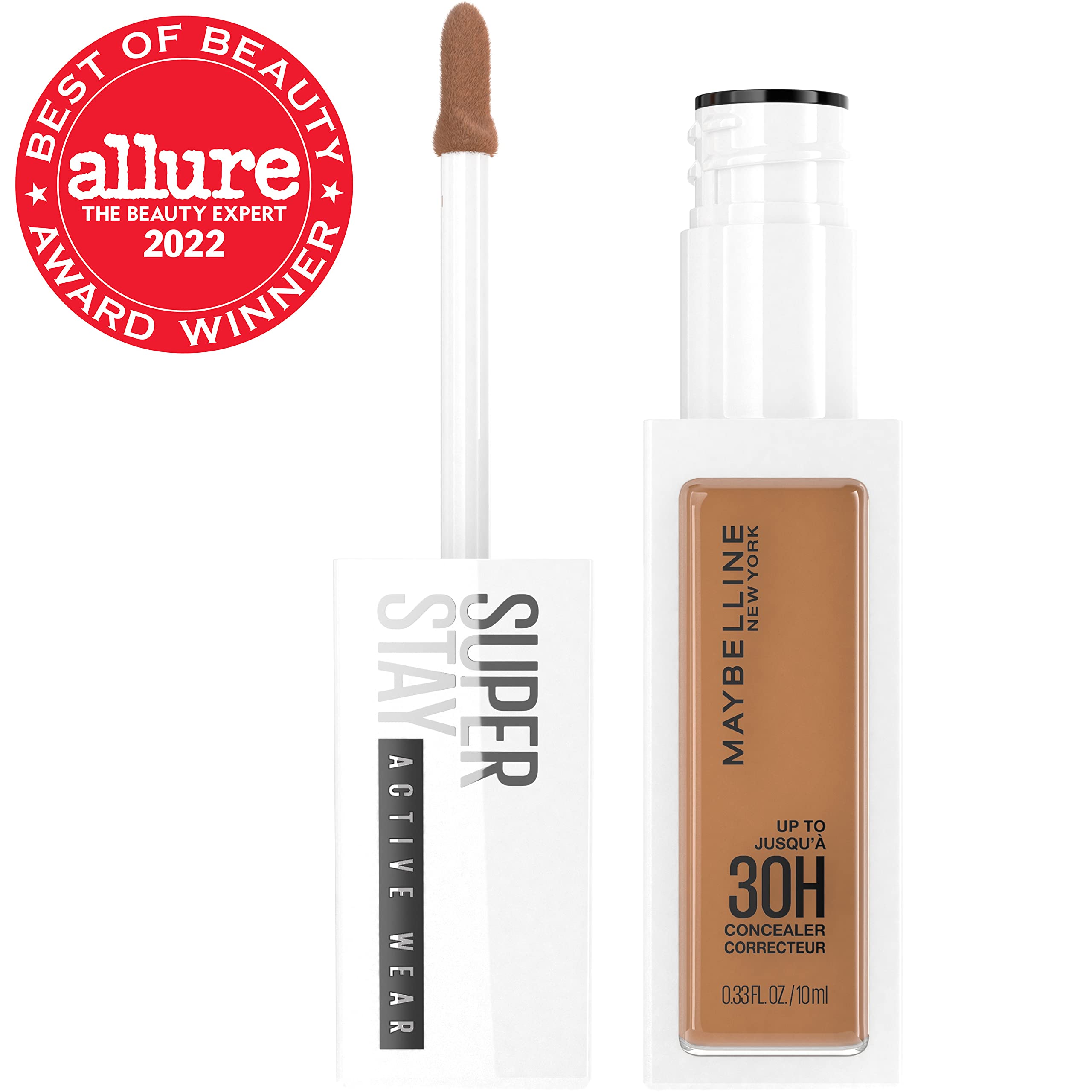 Maybelline Concealer, cobertura total, acabado mate y cómodo durante todo el día.