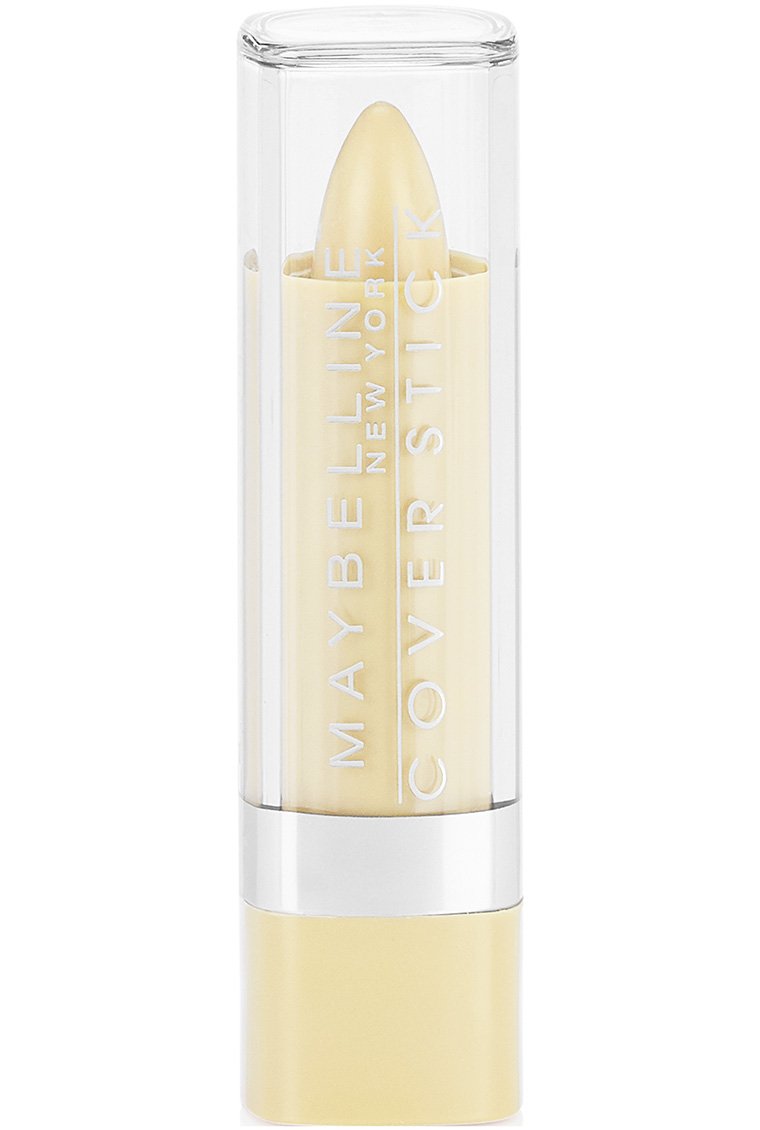Maybelline Cover Stick Corrector in yellow for brightened under-eye circles with natural-looking coverage.