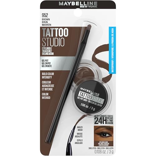 Delineador gel MAYBELLINE tono marrón 952 para una mirada definida todo el día.