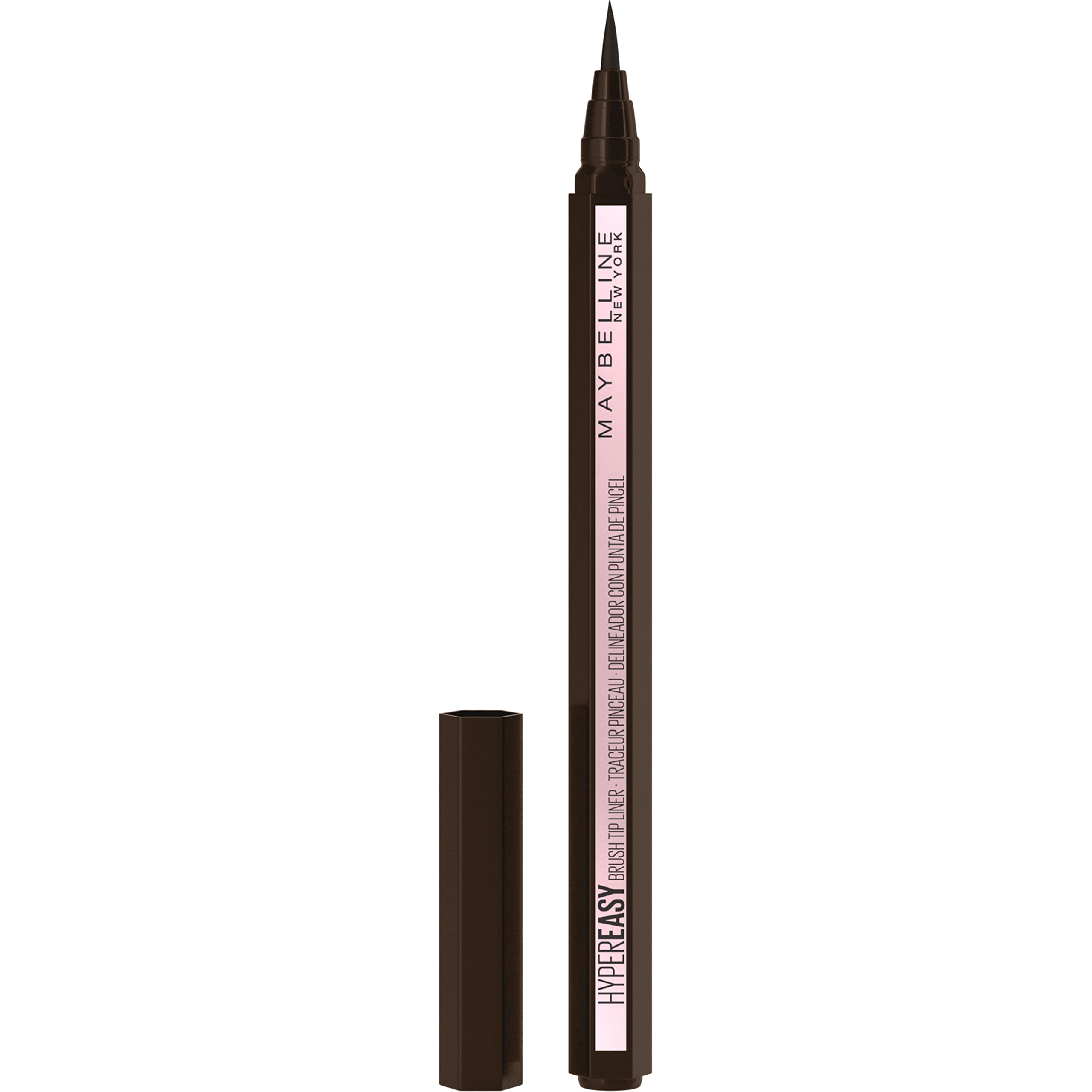Delineador líquido MAYBELLINE trazo preciso negro carbón para líneas definidas.