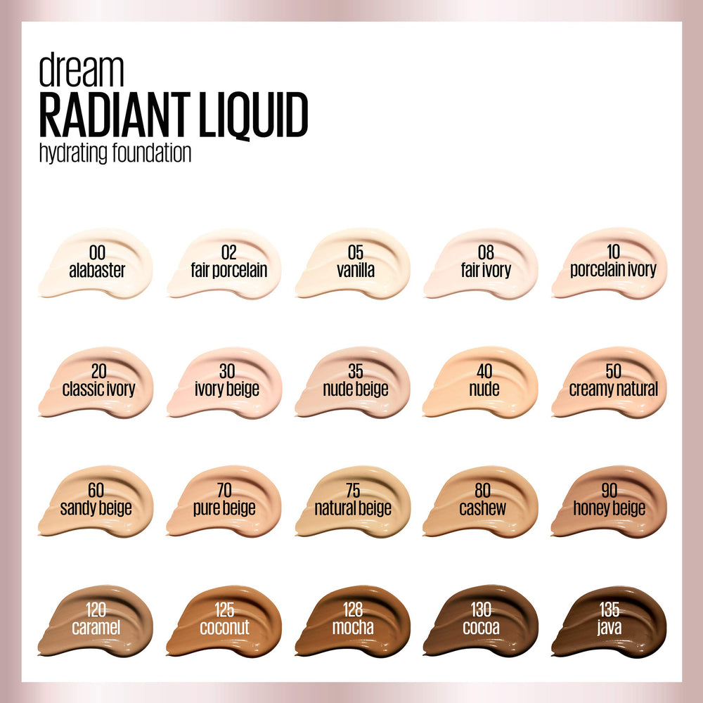 Maybelline Dream Radiant prueba de tono Cocoa en muñeca para compatibilidad