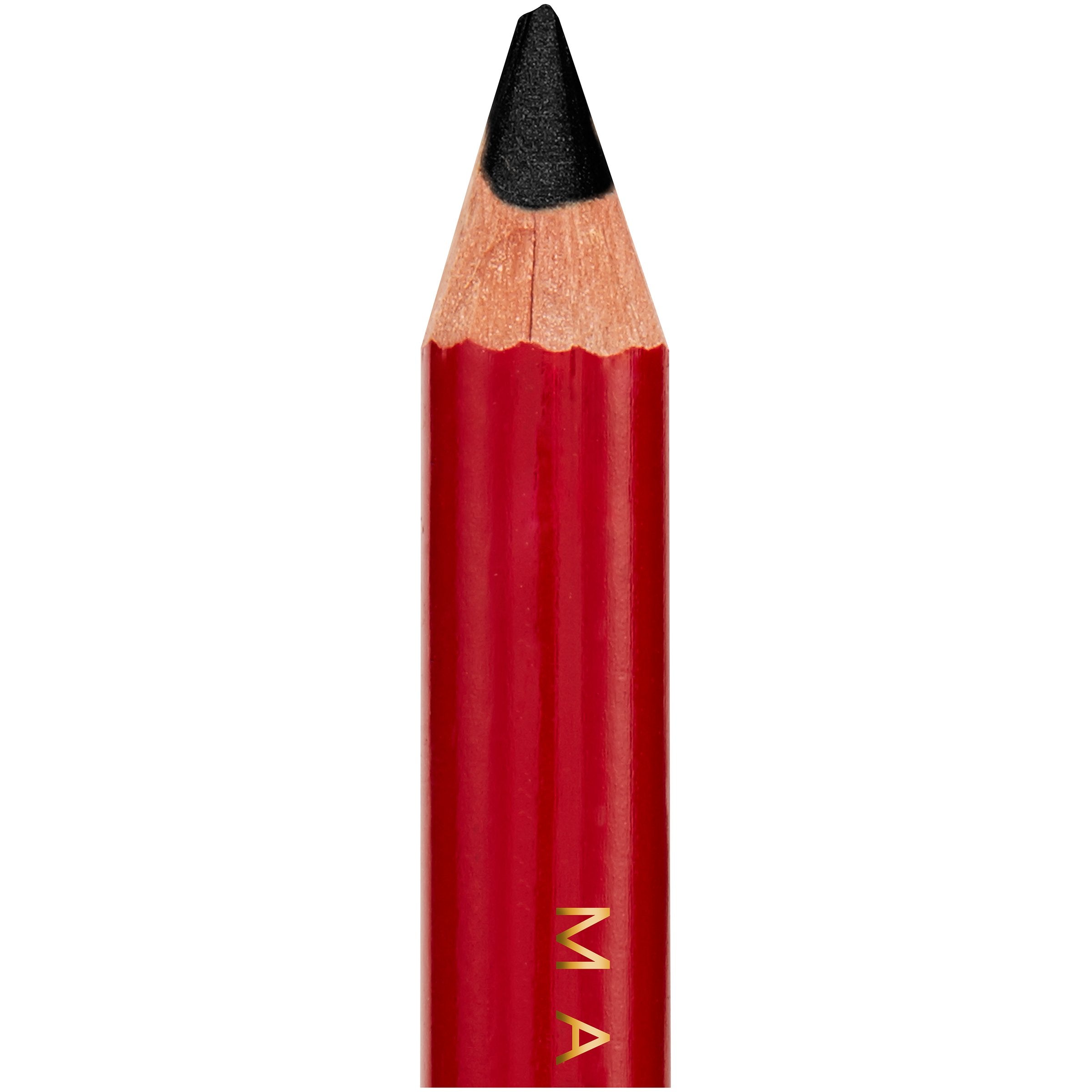 MAYBELLINE Twin Brow & Eye Pencil Velvet Black, muestra color duradero para cejas y delineado.