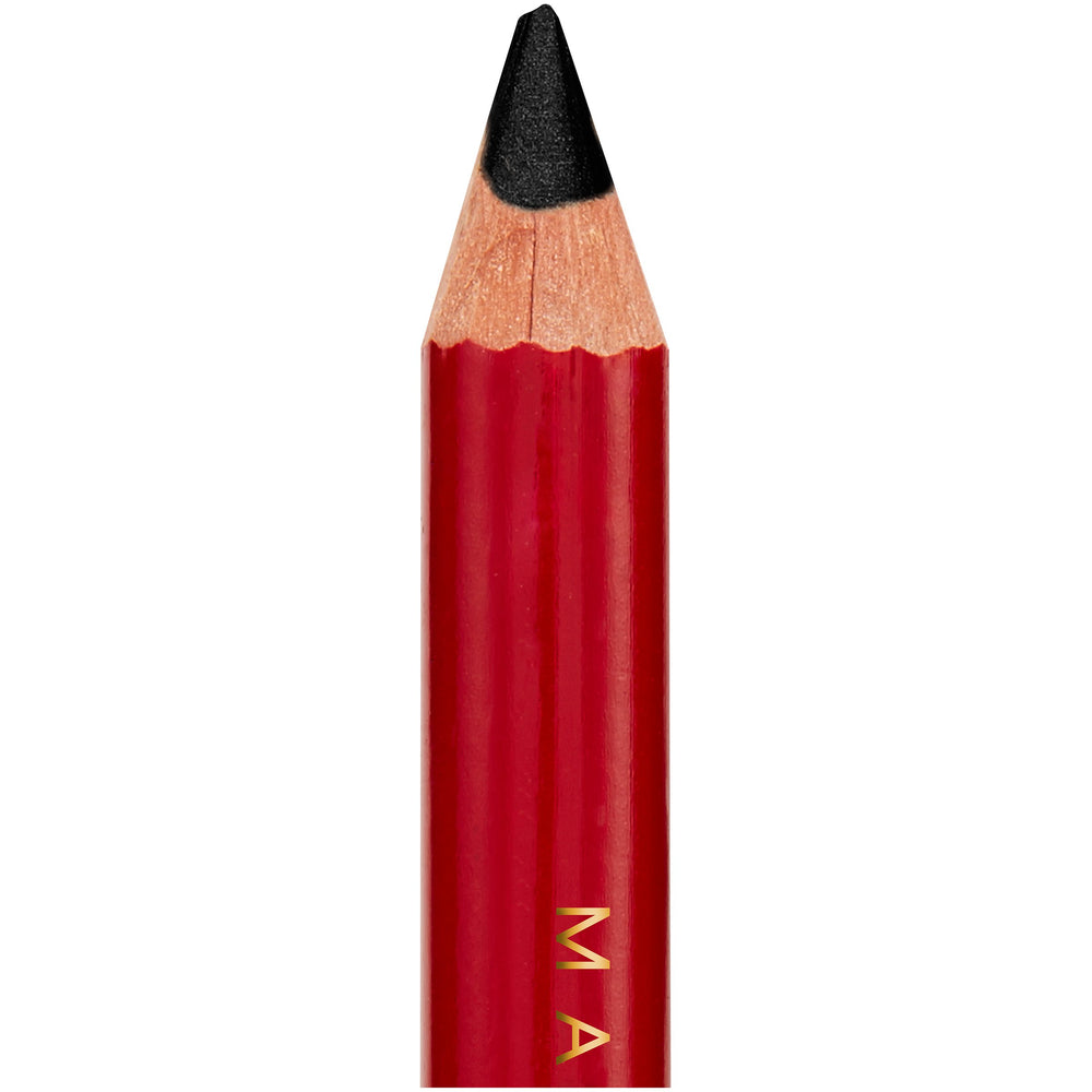 MAYBELLINE Twin Brow & Eye Pencil Velvet Black, muestra color duradero para cejas y delineado.