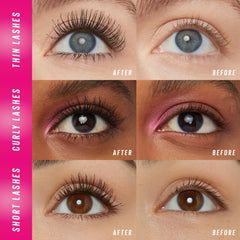 Maybelline Explosión de Pestañas: pestañas más largas y definidas con efecto 360°.