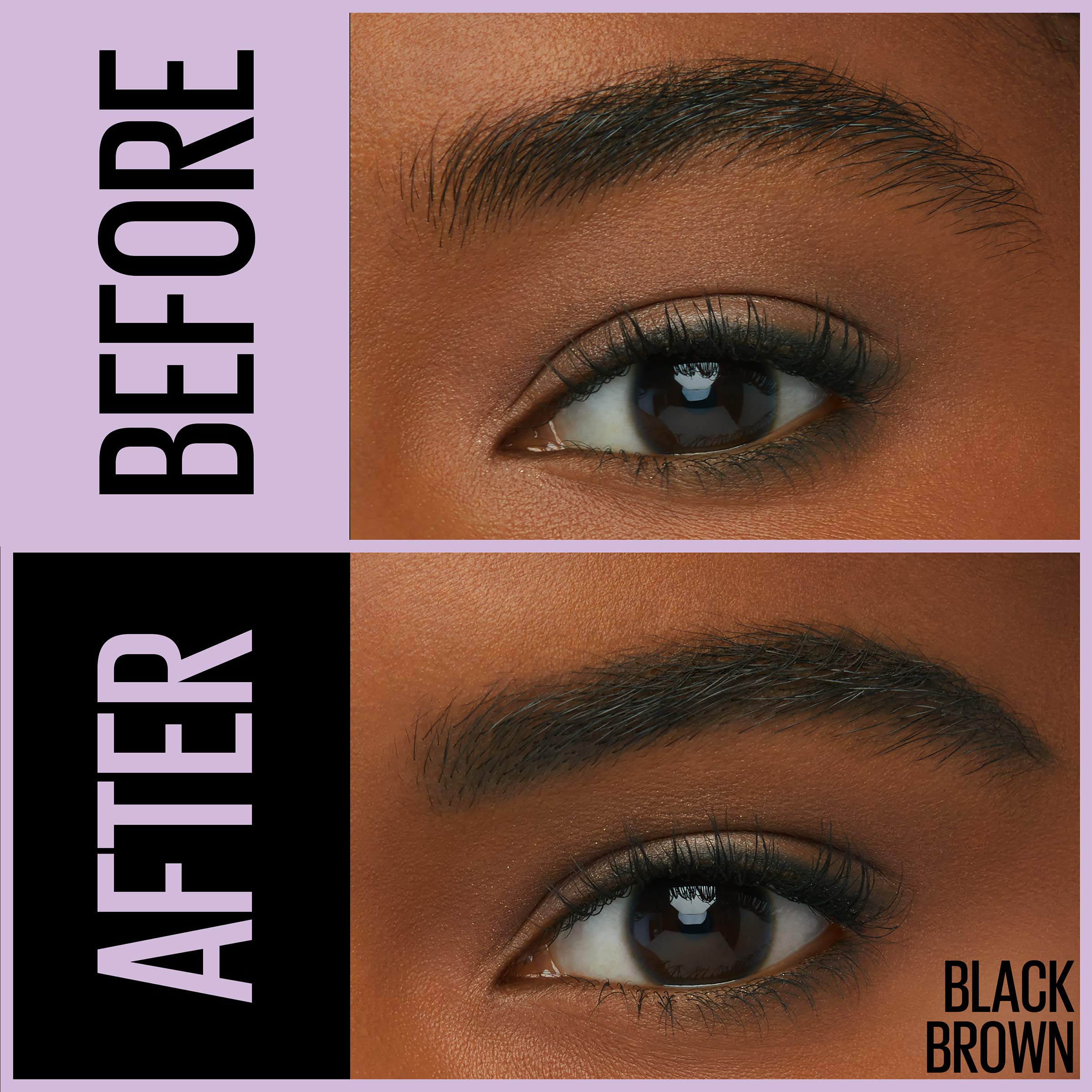 Maybelline Express Brow: tono negro marrón para un look versátil de cejas.