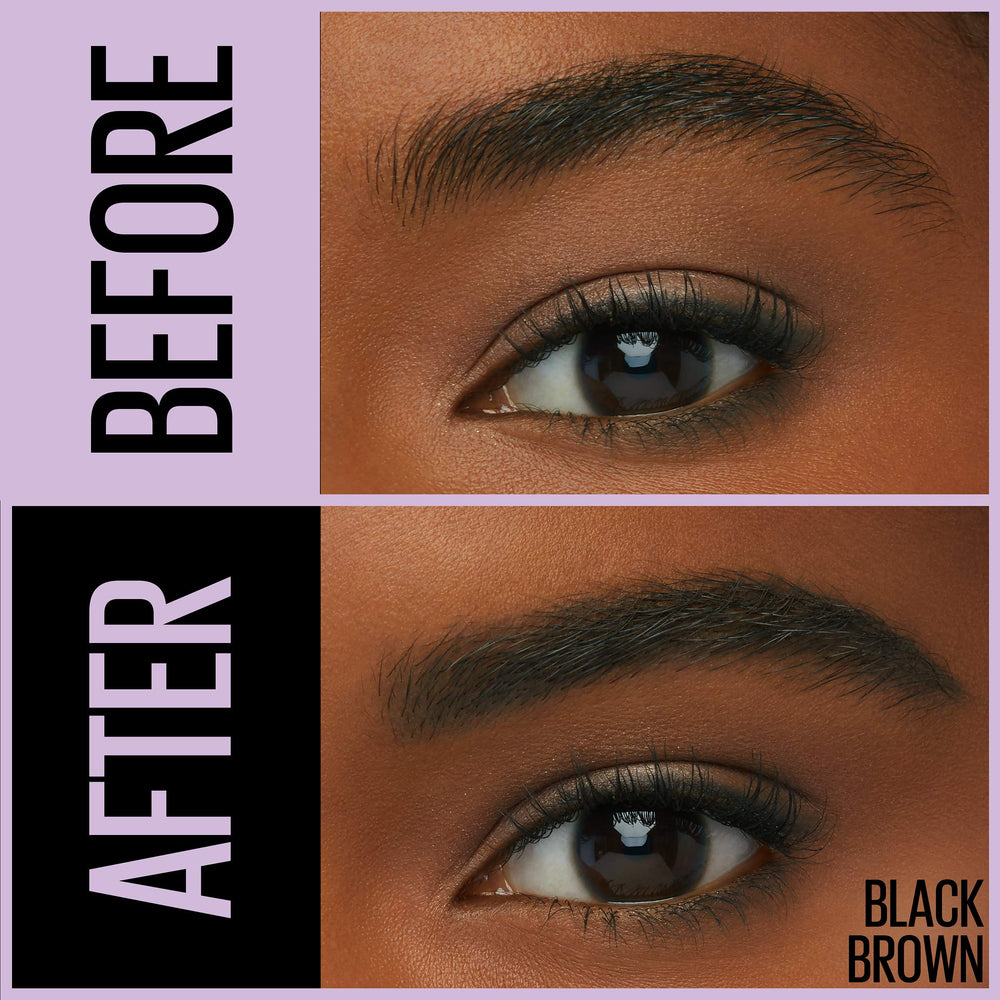 Maybelline Express Brow: tono negro marrón para un look versátil de cejas.