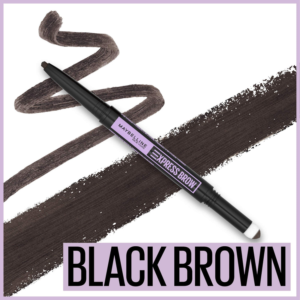 Maybelline Express Brow: esponja con polvo rellena las cejas para un acabado natural.