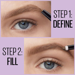 Maybelline Express Brow tono Rubio ofrece color suave para cejas claras.