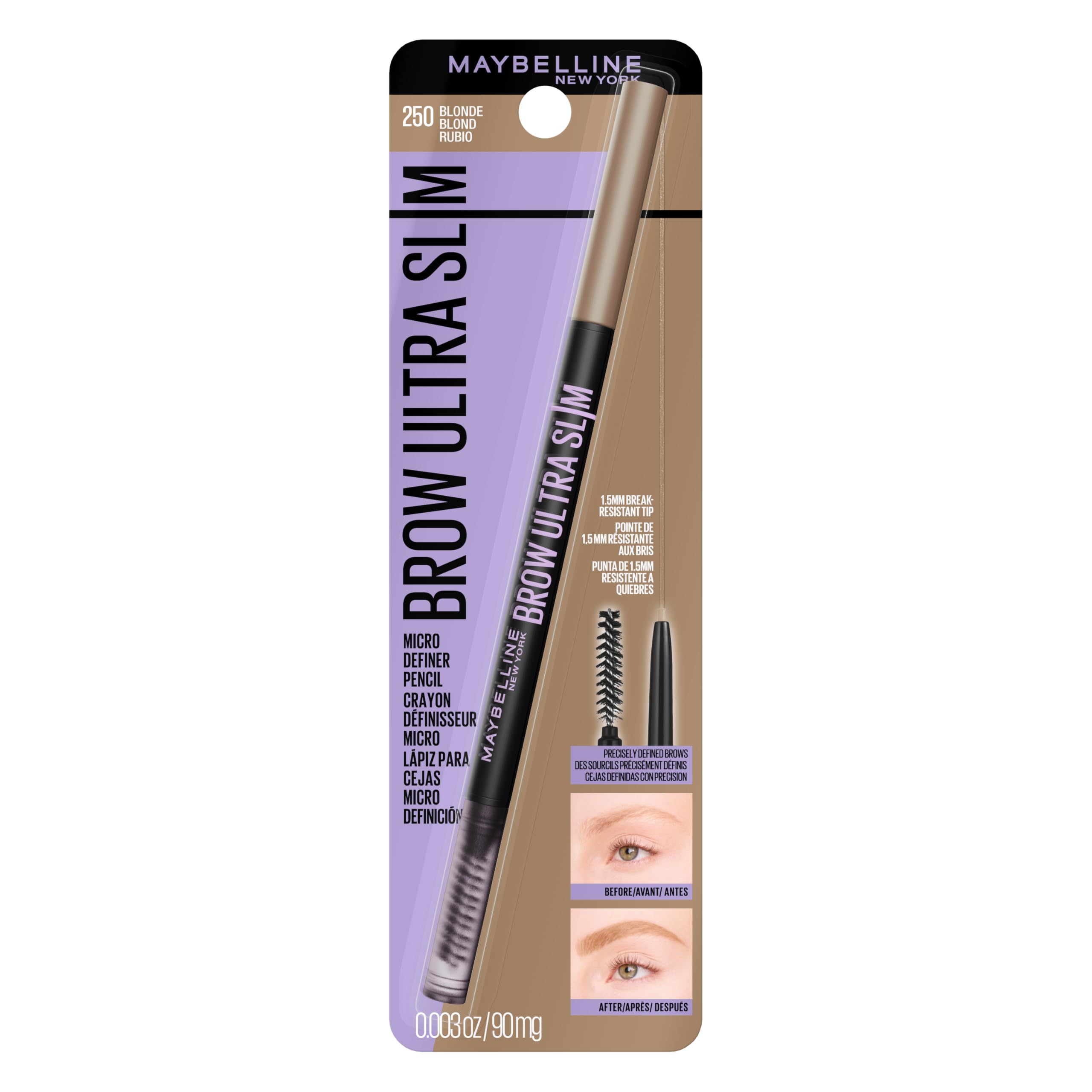 Maybelline Express Brow Ultra Slim, lápiz de precisión para cejas definidas y naturales.