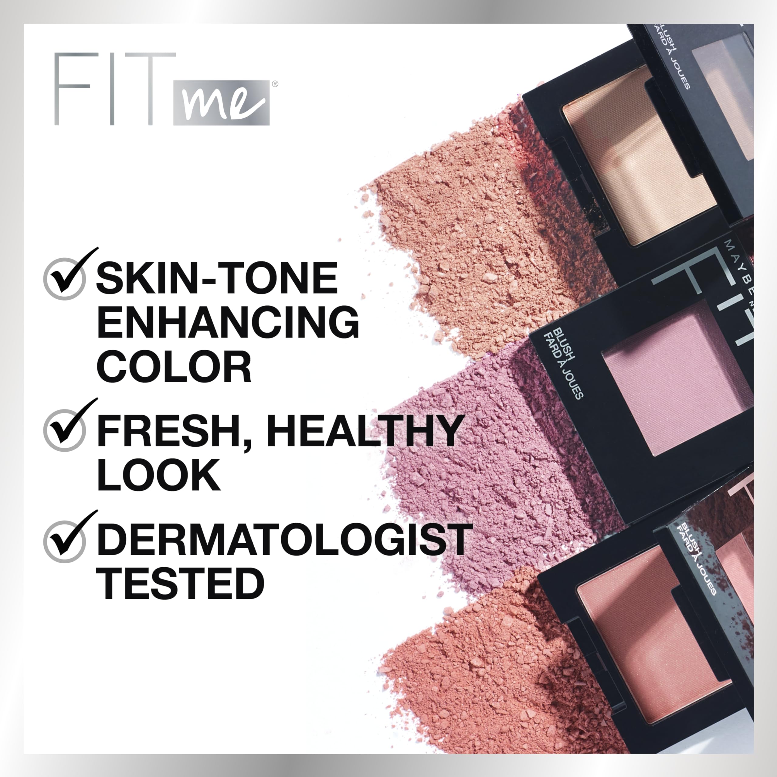 Maybelline Fit Me Blush compact with soft powder texture.