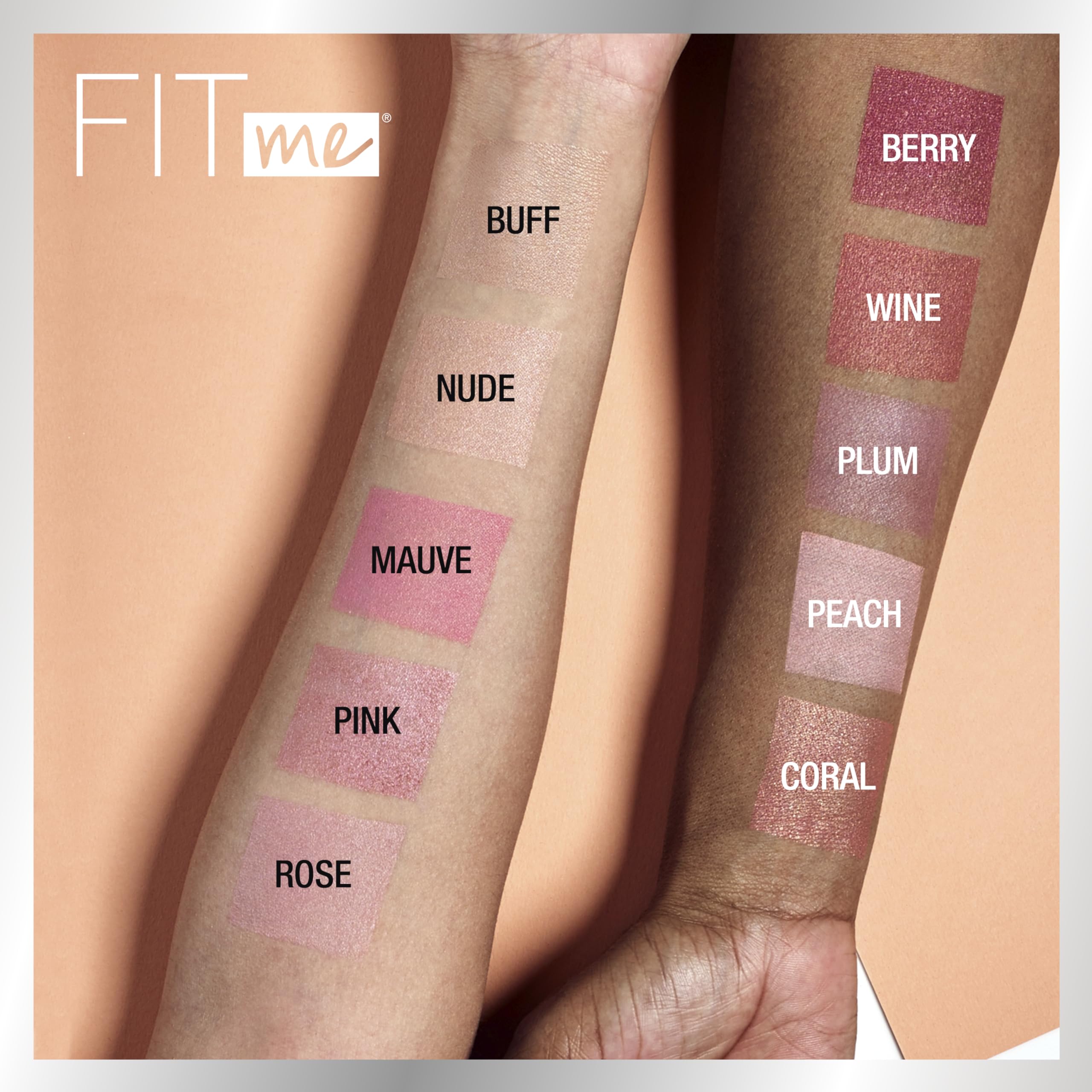 Maybelline Fit Me Blush Plum makeup routine blends with foundation.
