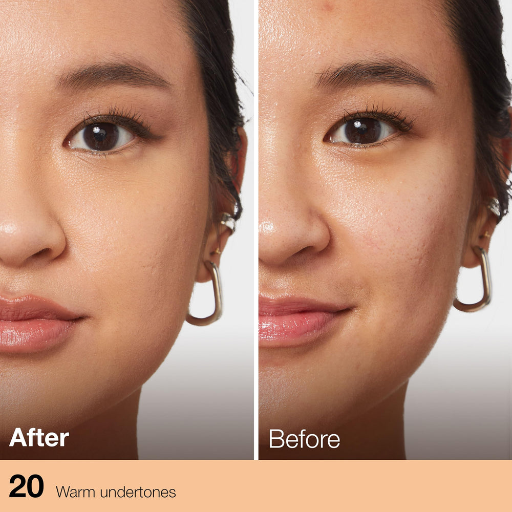 Maybelline Fit Me concealer applied under the eye for bright, natural-looking coverage.