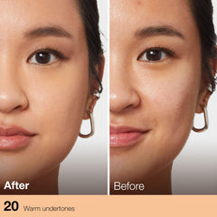 Maybelline Fit Me concealer applied under the eye for bright, natural-looking coverage.