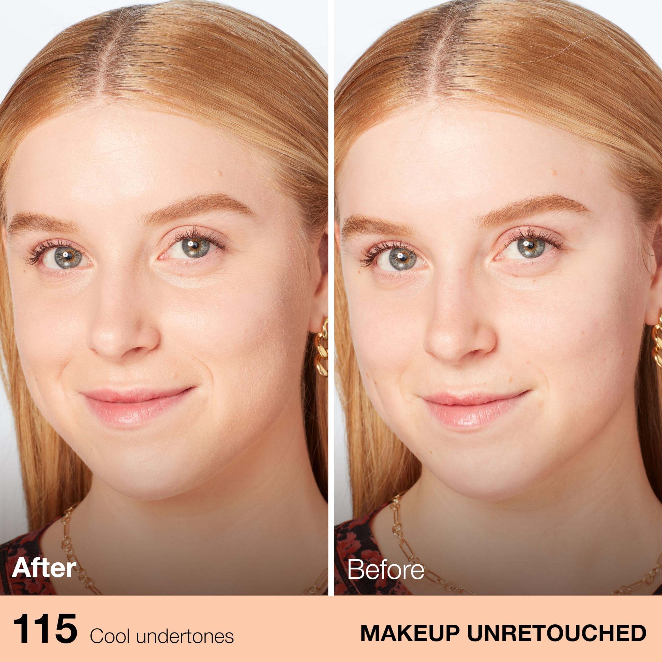 Maybelline Fit Me Dewy + Smooth Foundation, tono marfil, cobertura flexible para un aspecto natural.