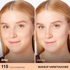 Maybelline Fit Me Dewy + Smooth Foundation, tono marfil, cobertura flexible para un aspecto natural.