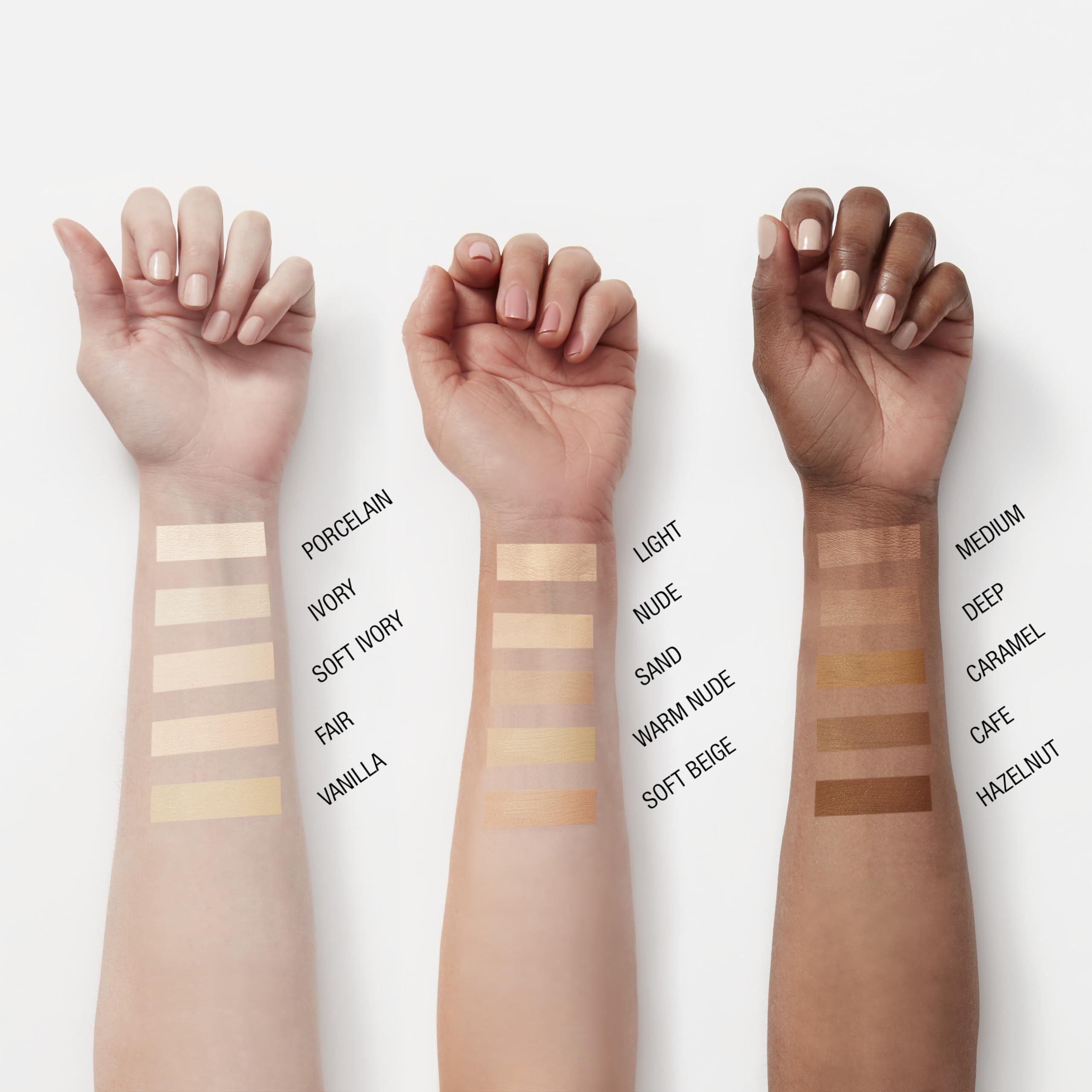 Maybelline Fit Me concealer swatch demonstrating shade range for accurate matching.