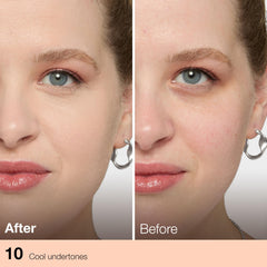 Textura ligera de Maybelline Fit Me Concealer que respira sobre la piel.