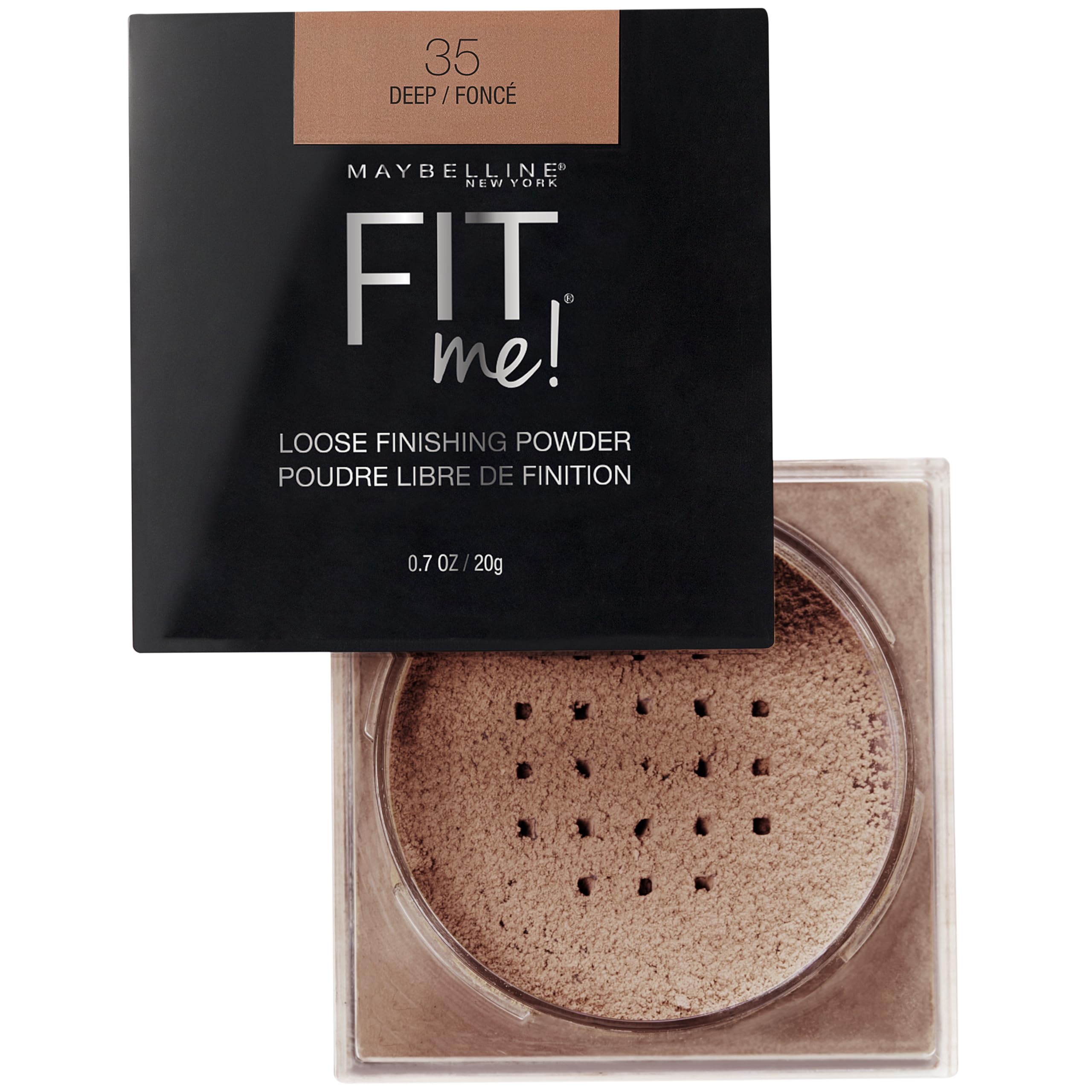 Maybelline Fit Me Loose Powder sets foundation or wears alone for natural finish.
